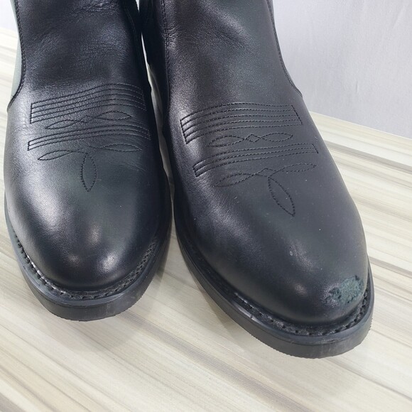 Durango 10 EE TR820 Black Leather 7" Side Zip Boots Men Western Boot Shorty Wide - Picture 3 of 9